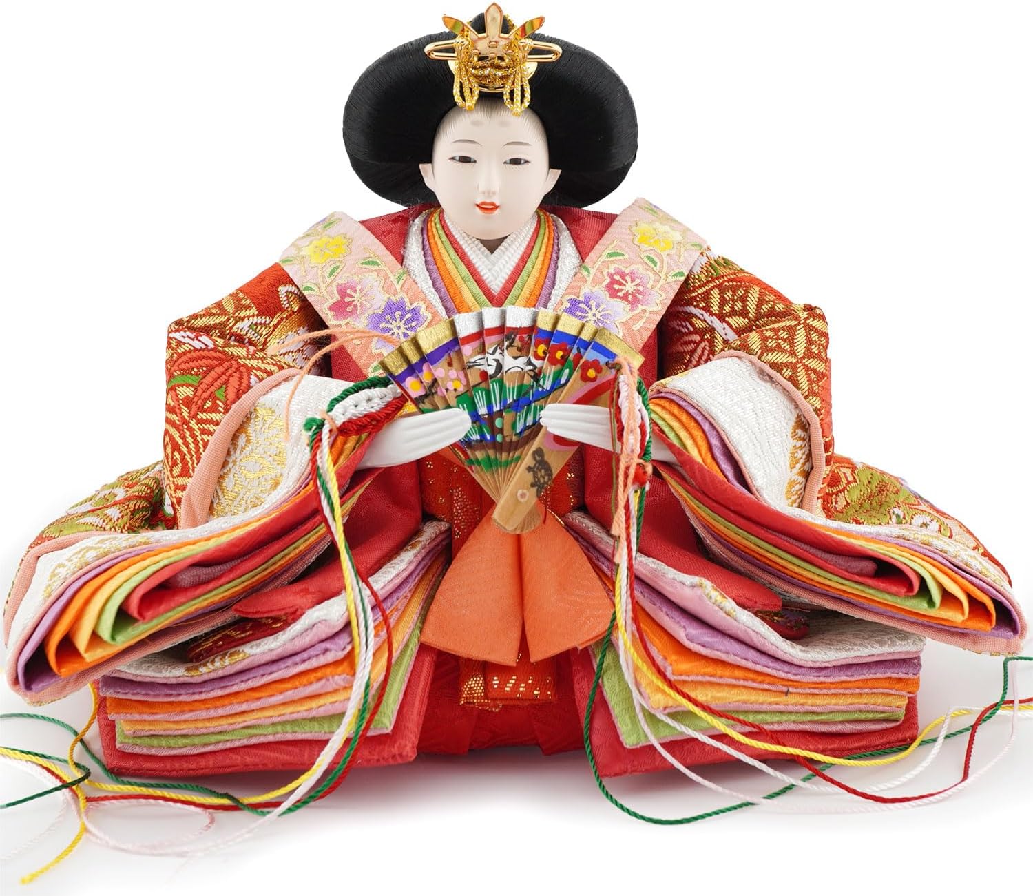 しまだまいこ様確認用 人形の久月 束帯親王飾り 金彩帯桜 天然木収納台セット S37230SG